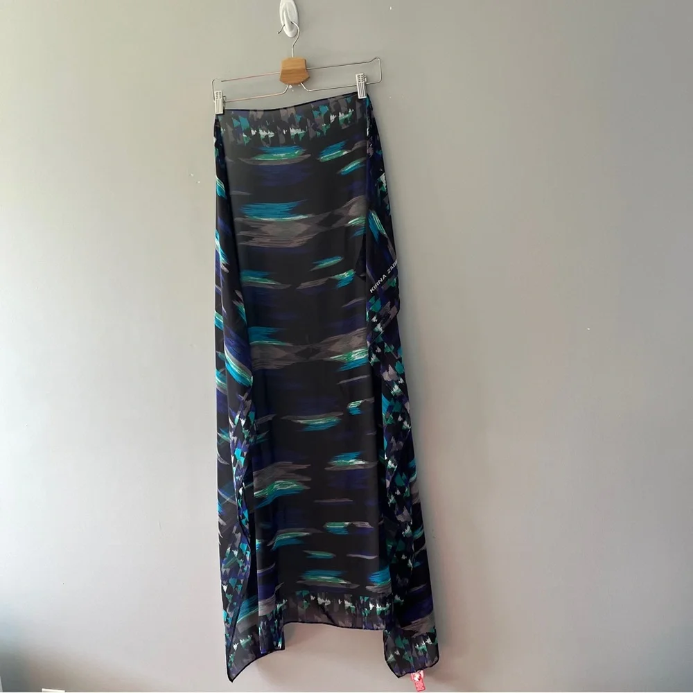 Kirna Zabete for Target Large Square Scarf Sheer Blue Black